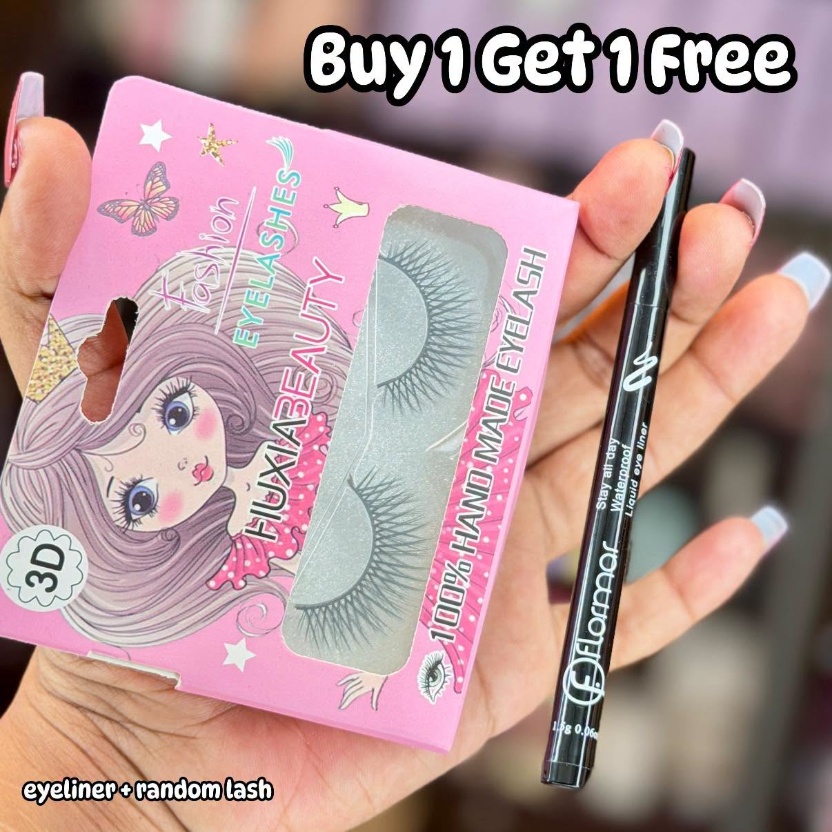 Buy 1 Get 1 Free - Buy Flormar Waterproof Eyeliner & get random Eyelash Free