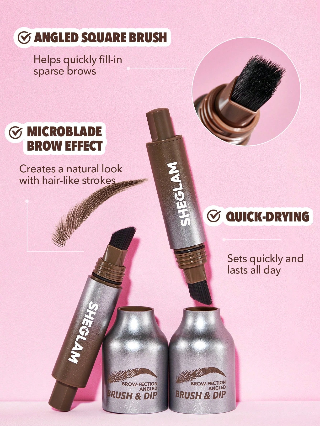 SHEGLAM Brow Fection Angled Brush & Dip Eyebrow (Clearance Sale)