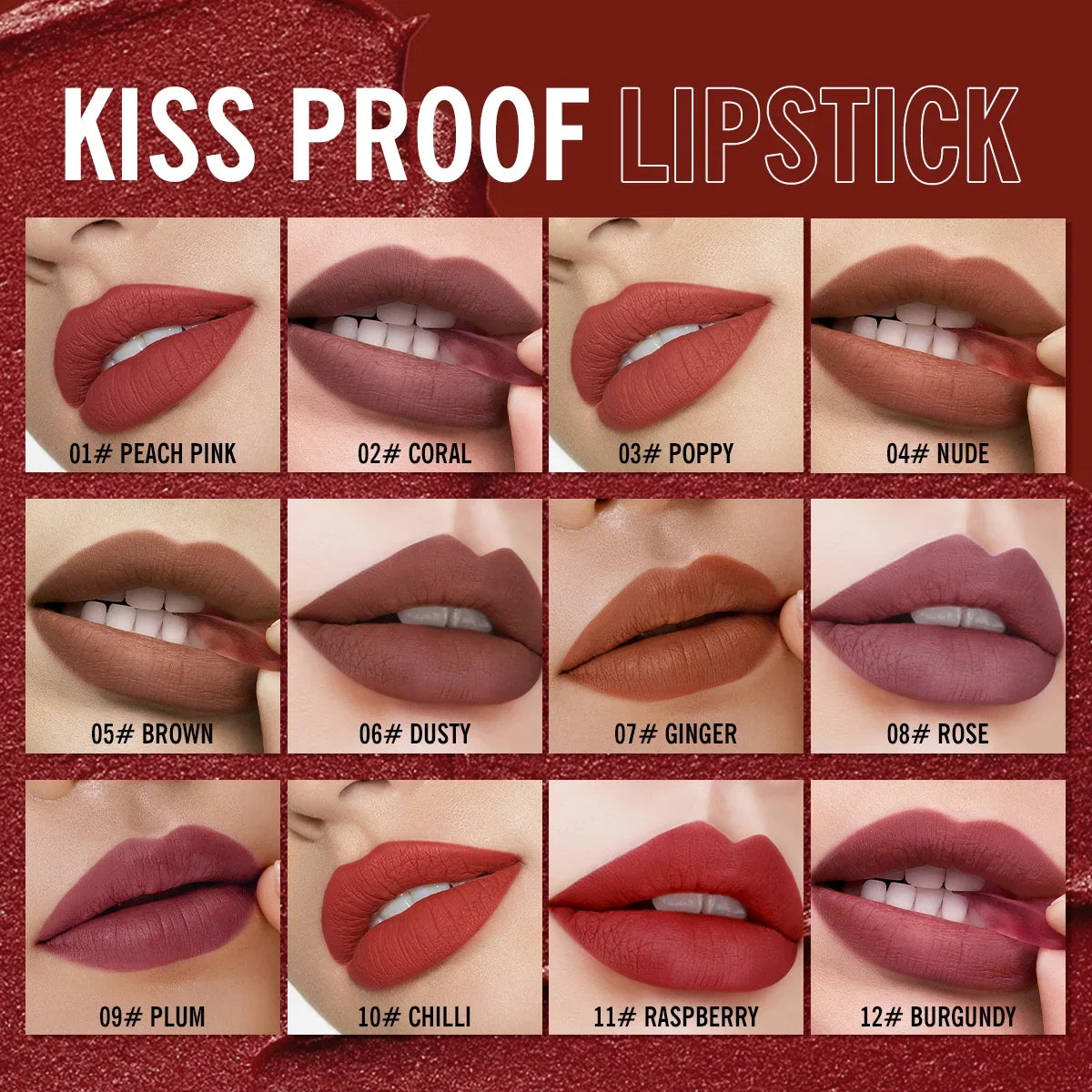 Imagic Professional Waterproof Matte Kiss Proof Bullet Lipstick