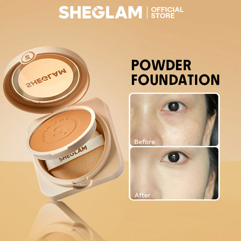 SHEGLAM Skin-Focus High Coverage Powder Foundation Compact Powder (New Version)